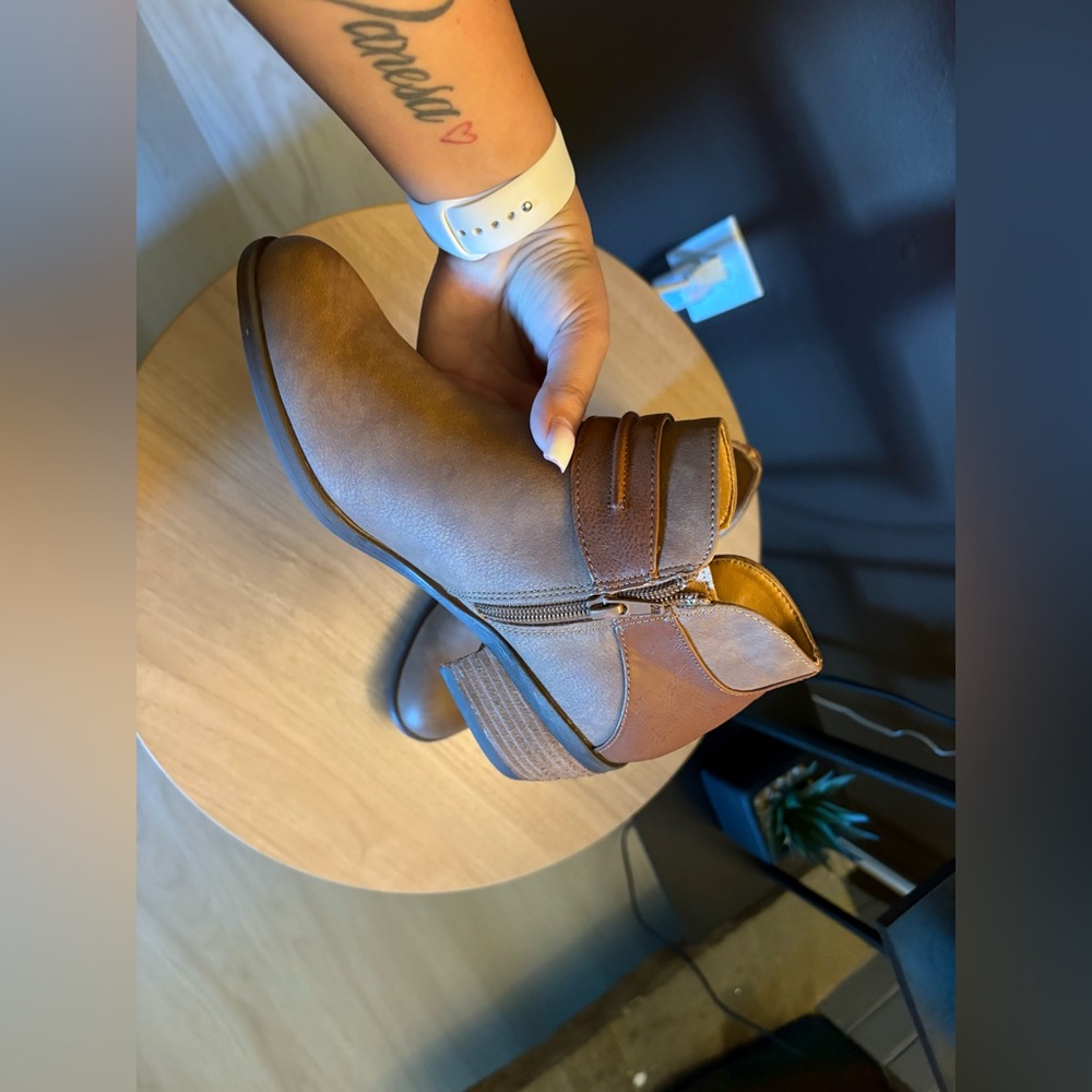 Chic Brown Ankle Booties - Picture 6 of 7